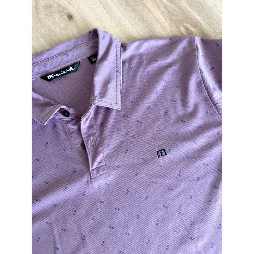 Travis Mathew Always Summer Polo Shirt Men XL Purple Imperial Tilden AOP XXL 2XL